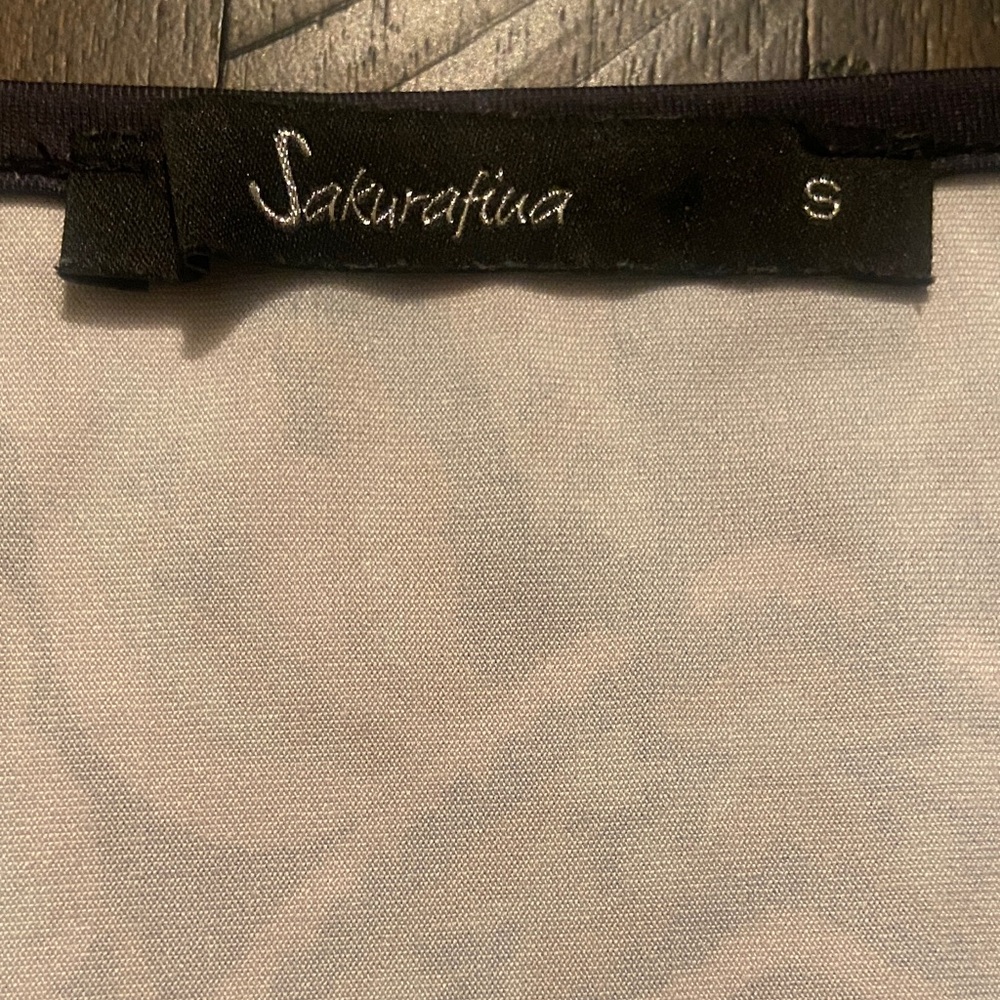 Bohemian Long Sleeve Black Tunic with V-Neck, Sakurafina, size S - Picture 4 of 10